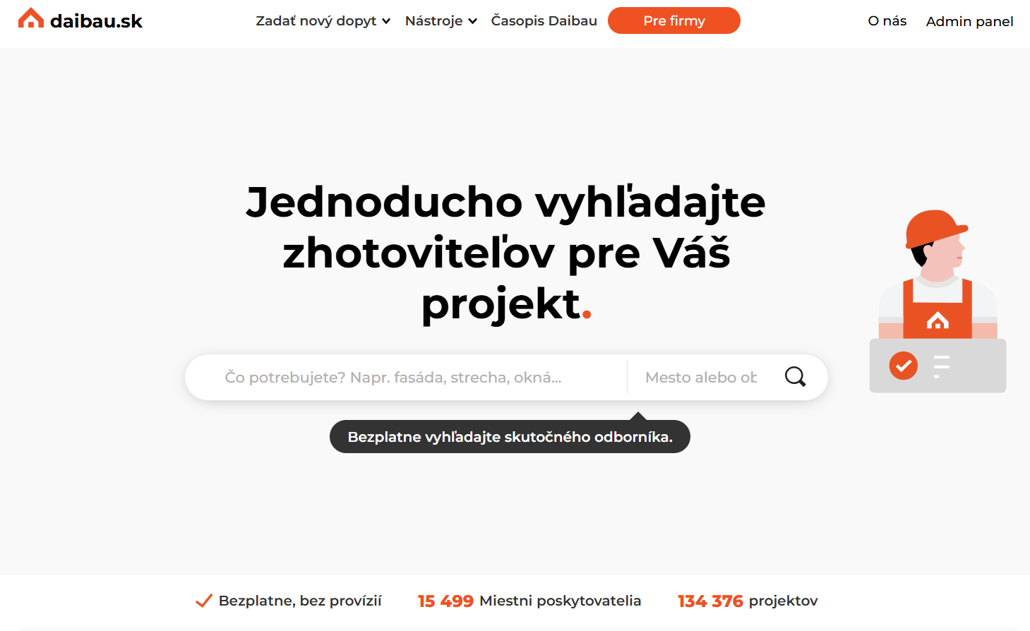 Vyhľadávanie zhotoviteľov